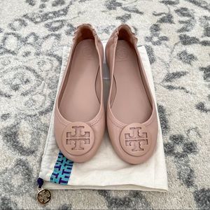 LIKE NEW Tory Burch Minnie Flats Goan Sand Sz 6.5